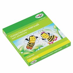Пластилин восковой ГАММА "Пчелка", 12 цветов, 180 г, со стеком, картонная упаковка, 280032Н - фото 10996187