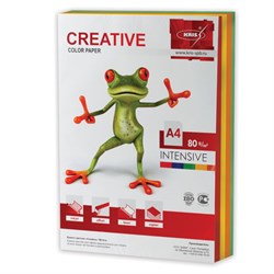 Бумага цветная CREATIVE color, А4, 80 г/м2, 250 л., (5 цветов х 50 л.), микс интенсив, БИpr-250r - фото 10996855