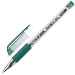 Ручка гелевая с грипом STAFF "EVERYDAY" GP-194, ЗЕЛЕНАЯ, корпус прозрачный, узел 0,5 мм, линия письма 0,35 мм, 141825 - фото 11020917