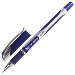 Ручка шариковая масляная с грипом BRAUBERG "Delta Plus", СИНЯЯ, печать, узел 0,7 мм, линия письма 0,35 мм, 142689 - фото 11022368