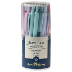 Ручка шариковая автоматическая BRUNO VISCONTI "SlimClick", "Zefir", СИНЯЯ, ассорти, узел 0,5 мм, линия письма 0,3 мм, 20-0229 - фото 11023666