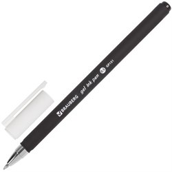 Ручка гелевая BRAUBERG "Matt Gel", ЧЕРНАЯ, корпус soft-touch, узел 0,5 мм, линия 0,35 мм, 142944 - фото 11023880