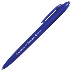 Ручка шариковая масляная автоматическая BRAUBERG "Sky Blue", СИНЯЯ, soft-touch, узел 0,7 мм, линия письма 0,35 мм, 142946 - фото 11023898