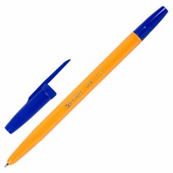 Ручка шариковая BRAUBERG "ORANGE Line", СИНЯЯ, корпус оранжевый, узел 1 мм, линия письма 0,5 мм, 143331 - фото 11025058