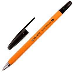 Ручка шариковая BRAUBERG "M-500 ORANGE", ЧЕРНАЯ, корпус оранжевый, узел 0,7 мм, линия письма 0,35 мм, 143449 - фото 11025827