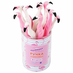 Ручка фигурная шариковая ЮНЛАНДИЯ "Фламинго", мягкий силиконовый корпус, ассорти, СИНЯЯ, пишущий узел 0,7 мм, 143775 - фото 11028007