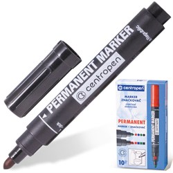 Маркер перманентный CENTROPEN 8566, ЧЕРНЫЙ, круглый наконечник, 2,5 мм, 5 8566 0112 - фото 11028518