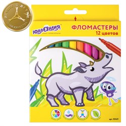 Фломастеры ЮНЛАНДИЯ 12 цветов, "ЭКЗОТИКА", вентилируемый колпачок, картон, 151421 - фото 11031187