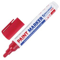 Маркер-краска лаковый (paint marker) 6 мм, КРАСНЫЙ, НИТРО-ОСНОВА, BRAUBERG PROFESSIONAL PLUS EXTRA, 151452 - фото 11031530