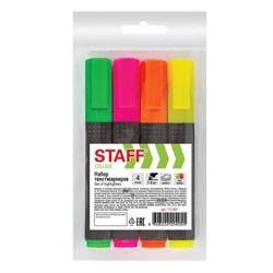 Набор текстовыделителей 4 шт., АССОРТИ, STAFF "College" STICK HL-497, линия письма 1-4 мм, 151501 - фото 11031761