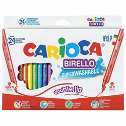 Фломастеры двухсторонние CARIOCA (Италия) "Birello", 24 цвета, суперсмываемые, 41521 - фото 11035036