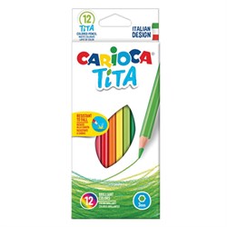 Карандаши цветные CARIOCA "Tita", 12 цветов, шестигранные, грифель 3 мм, 42793 - фото 11038523