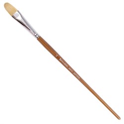 Кисть художественная профессиональная BRAUBERG ART CLASSIC, щетина, овальная, № 22, длинная ручка, 200737 - фото 11046519