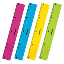 Линейка пластиковая 20 см ЮНЛАНДИЯ "Color", тонированная, ассорти, 210753 - фото 11048772