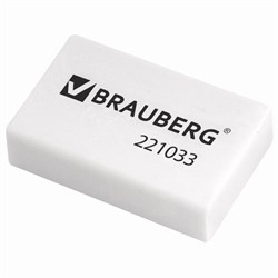 Ластик BRAUBERG "Classic", 26х17х7 мм, белый, прямоугольный, 221033 - фото 11049527