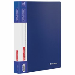 Папка 60 вкладышей BRAUBERG стандарт, синяя, 0,8 мм, 221605 - фото 11050228