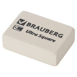 Ластик BRAUBERG "Ultra Square", 26х18х8 мм, белый, натуральный каучук, 228707 - фото 11064127