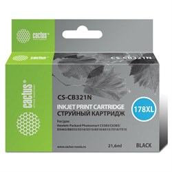 Картридж струйный CACTUS (CS-CB321N) для HP Photosmart 5510/6510/7510, черный - фото 11088585
