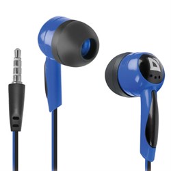 Наушники DEFENDER Basic 604, проводные, 1,1 м, вкладыши, черные с голубым, 63608 - фото 11106413