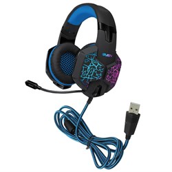 Наушники с микрофоном (гарнитура) SVEN AP-U980MV, проводные, 2,2 м, объемный звук 7.1, черно-синие, SV-015633 - фото 11107242
