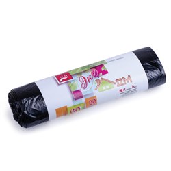 Мешки для мусора, 60 л, черные, в рулоне 20 шт., ПНД, 7 мкм, 60х70 см, эконом, КБ, "ЭкоДом", 1749 - фото 11121423