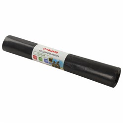 Мешки для мусора 240 л, черные, в рулоне 10 шт., прочные, ПВД 50 мкм, 90х140 см, LAIMA, 605337 - фото 11126415