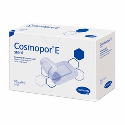 Пластырь-повязка COSMOPOR E STERIL, комплект 25 шт., нетканая основа, 10х6 см, 901009 - фото 11136860