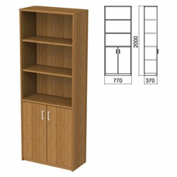 Шкаф полузакрытый "Арго", 770х370х2000 мм, 2 двери, 4 полки, орех - фото 11137985