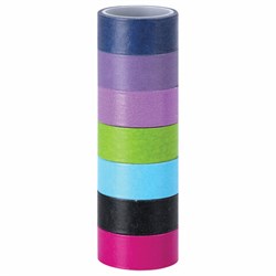 Клейкие WASHI-ленты для декора "ИНТЕНСИВ", 7 холодных цветов, 15 мм х 3 м, рисовая бумага, ОСТРОВ СОКРОВИЩ, 661699 - фото 11140874