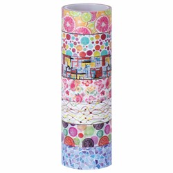 Клейкие WASHI-ленты для декора "Микс №2", 15 мм х 3 м, 7 цветов, рисовая бумага, ОСТРОВ СОКРОВИЩ, 661710 - фото 11140940