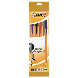 Ручки шариковые BIC "Orange", НАБОР 4 ЦВЕТА, узел 0,8 мм, линия 0,3 мм, пакет, 8308541 - фото 11202819