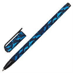 Ручка шариковая BRAUBERG SOFT TOUCH STICK "WHALE", СИНЯЯ, мягкое покрытие, узел 0,7 мм, 143709 - фото 11203310