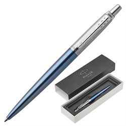 Ручка шариковая PARKER &quot;Jotter Core Waterloo Blue CT&quot;, корпус голубой, детали хром, синяя, 1953191