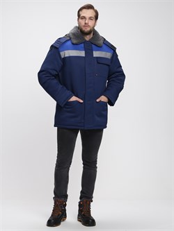 Куртка зимняя Бригада NEW (тк.Смесовая,210), т.синий/васильковый - фото 11324195