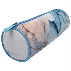 Пенал-тубус BRAUBERG, с эффектом Soft Touch, мягкий, "Blue marble", 22х8 см, 271570 - фото 11354722