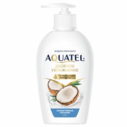 Мыло-крем 280 г AQUATEL "Кокосовое молочко" увлажняющее, эффективное питание, дозатор, 5256 - фото 11391561