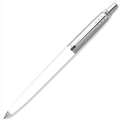 Ручка шариковая PARKER "Jotter Orig White", корпус белый, детали нержавеющая сталь, синяя, RG0032930 - фото 11744711