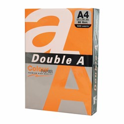 Бумага цветная DOUBLE A, А4, 80 г/м2, 500 л, интенсив, оранжевая - фото 11983525