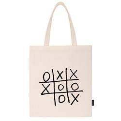 Сумка шоппер BRAUBERG PREMIUM, канвас, 40х35 см, на кнопке, карман, бежевый, "Tic-tac-toe", 271902 - фото 12055359