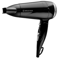 Фен BRAYER BR3024, 1600 Вт, 2 скорости, складная ручка, холодный воздух, черный - фото 12056606