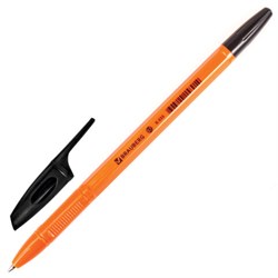 Ручка шариковая BRAUBERG &quot;X-333 Orange&quot;, ЧЕРНАЯ, корпус оранжевый, узел 0,7 мм, линия письма 0,35 мм, 142410