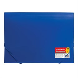 Папка на резинках BRAUBERG "Business", А4, 6 отделений, пластиковый индекс, синяя, 0,5 мм, 224144 - фото 12529611