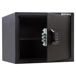 Сейф мебельный BRABIX "SF-280EL", 280х350х300 мм, электронный замок, черный, 291149, S103BR212414 - фото 12550168