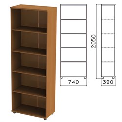 Шкаф (стеллаж) "Монолит", 740х390х2050 мм, 4 полки, цвет орех гварнери, ШМ44.3 - фото 12557265