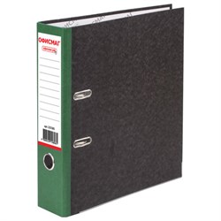 Папка-регистратор ОФИСМАГ, фактура стандарт, с мраморным покрытием, 75 мм, зеленый корешок, 225585 - фото 12652482