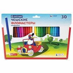 Фломастеры 30 ЦВЕТОВ CENTROPEN "Пингвины", смываемые, вентилируемый колпачок, 7790/30ET, 7 7790 3086 - фото 13103241