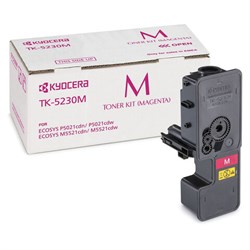 Тонер-картридж KYOCERA (TK-5230M) ECOSYS P5021cdn/cdw/M5521cdn/cdw, пурпурный, ресурс 2200 стр., оригинальный, 1T02R9BNL0 - фото 13114652