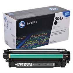 Картридж лазерный HP (CE250A) ColorLaserJet CP3525/CM3530, №504A, черный, оригинальный, ресурс 5000 страниц