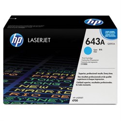 Картридж лазерный HP (Q5951A) ColorLaserJet 4700, №643A, голубой, оригинальный, ресурс 10000 страниц - фото 13115997