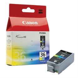 Картридж струйный CANON (CLI-36) PIXMA iP100, цветной, оригинальный, ресурс 250 стр., 1511B001 - фото 13116370
